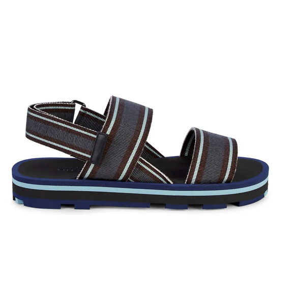 NIB $675 Valentino Grip-Tape Slingback Canvas Gray Sandals 8 US (41 Euro)